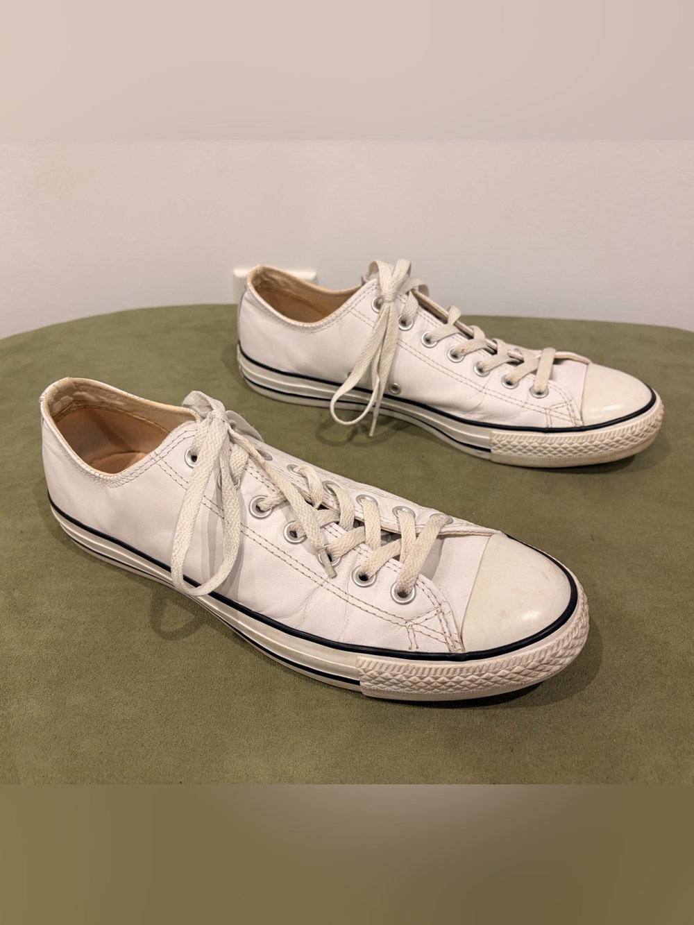 Converse White Low-Top Leather Sneakers